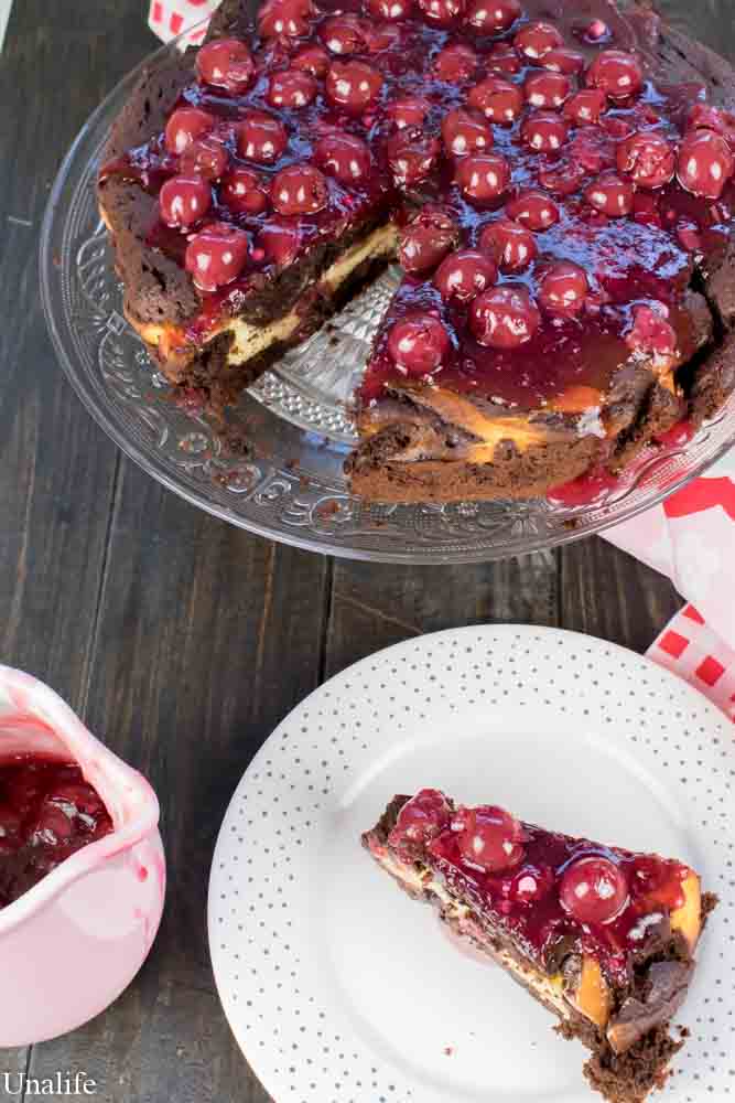 Schoko Kirsch Kuchen mit Vanille-Quark Füllung | Unalife